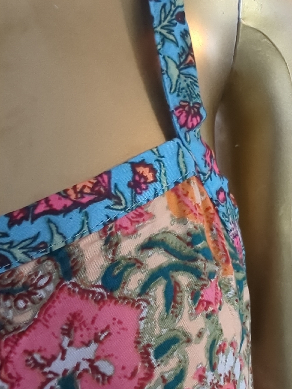 NATURAL LIFE Maddie Cream Floral Tank Dress with Pink & Orange Blooms - Picture 3 of 9